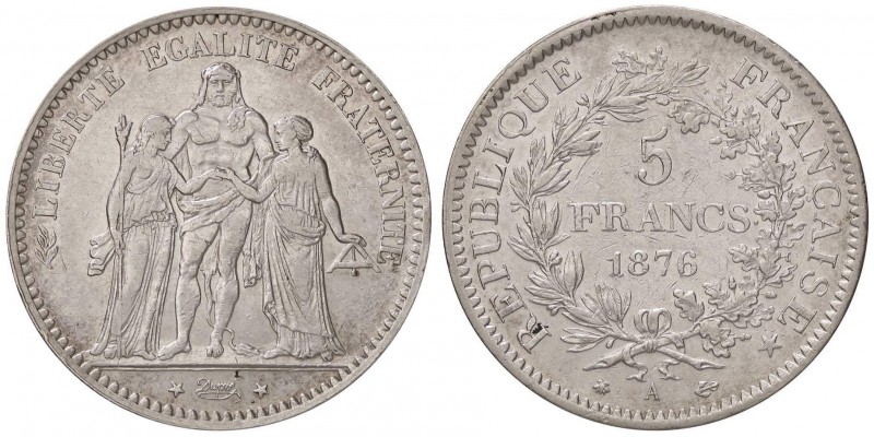ESTERE - FRANCIA - Terza Repubblica (1870-1940) - 5 Franchi 1876 A Kr. 52.1 AG
...