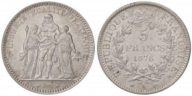 ESTERE - FRANCIA - Terza Repubblica (1870-1940) - 5 Franchi 1876 A Kr. 52.1 AG

BB-SPL
