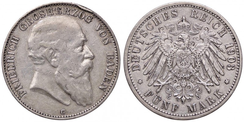 ESTERE - GERMANIA - BADEN - Federico I Gran Duca (1856-1907) - 5 Marchi 1903 G K...