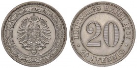 ESTERE - GERMANIA - Guglielmo I (1871-1888) - 20 Pfennig 1887 A Kr. 9.1 MI

qFDC