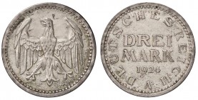 ESTERE - GERMANIA - Repubblica di Weimar (1919-1933) - 3 Marchi 1924 A Kr. 43 AG

SPL
