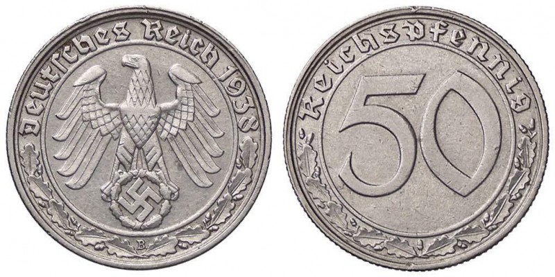 ESTERE - GERMANIA - Terzo Reich (1933-1945) - 50 Pfennig 1938 A Kr. 95 NI

BB-...