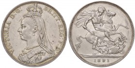 ESTERE - GRAN BRETAGNA - Vittoria (1837-1901) - Corona 1891 Kr. 765 AG Segno al D/

Segno al D/

BB-SPL