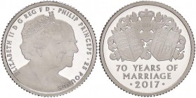 ESTERE - GRAN BRETAGNA - Elisabetta II (1952) - 25 Sterline 2017 - Nozze di platino (PT g. 7,85)1500 pezzi coniati In confezione

1500 pezzi coniati...