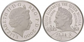 ESTERE - GRAN BRETAGNA - Elisabetta II (1952) - 5 Sterline 2000 - Centenario Regina Madre Kr. 1007a AG In confezione

In confezione

FS