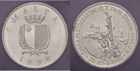 ESTERE - MALTA - Repubblica - 5 Liri 1990 - Visita del Pontefice Kr. 90 AG In blister

In blister

FDC