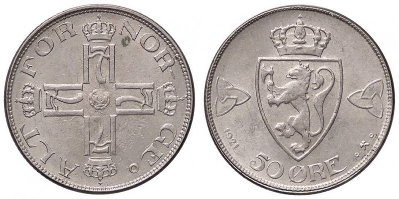 ESTERE - NORVEGIA - Haakon VII (1905-1957) - 50 Ore 1921 Kr. 379 AG

SPL