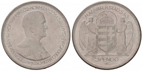 ESTERE - UNGHERIA - Ammiraglio Horthy (reggenza) (1926-1945) - 5 Pengo 1930 Kr. 512.1 AG

qFDC