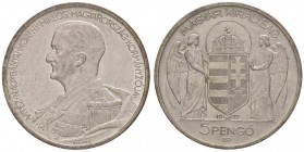 ESTERE - UNGHERIA - Ammiraglio Horthy (reggenza) (1926-1945) - 5 Pengo 1939 Kr. 517 AG

SPL-FDC