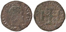 ZECCHE ITALIANE - NAPOLI - Filippo II (1554-1598) - 3 Cavalli P.R. 93c; MIR 194/4 RR (AE g. 4,45)GR sotto la testa

GR sotto la testa - 

MB-BB