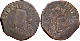 ZECCHE ITALIANE - NAPOLI - Filippo IV (1621-1665) - Grano 1638 P.R. 70; MIR 261/2 R CU

MB