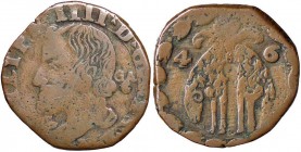 ZECCHE ITALIANE - NAPOLI - Filippo IV (1621-1665) - Tornese 1646 P.R. 108; MIR 271/1 CU

MB