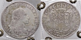 ZECCHE ITALIANE - NAPOLI - Ferdinando IV di Borbone (primo periodo, 1759-1799) - Piastra 1788 P.R. 52; Mont. 199 AG Sigle: D/ DP, R/ C C-C Sigillata G...