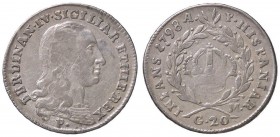 ZECCHE ITALIANE - NAPOLI - Ferdinando IV di Borbone (primo periodo, 1759-1799) - Tarì 1798 P.R. 87; Mont. 247 AG

qBB