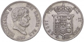 ZECCHE ITALIANE - NAPOLI - Ferdinando II di Borbone (1830-1859) - Piastra 1856 P.R. 85; Mont. 804 e seg. AG

BB-SPL