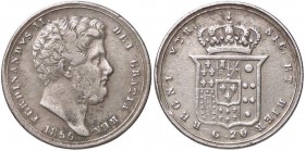 ZECCHE ITALIANE - NAPOLI - Ferdinando II di Borbone (1830-1859) - 20 Grana 1859 P.R. 141; Mont. 915/916 NC AG

qBB