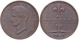 ZECCHE ITALIANE - NAPOLI - Francesco II di Borbone (1859-1860) - 10 Tornesi 1859 P.R. 4; Mont. 1262 CU

BB+
