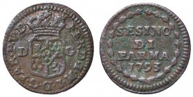 ZECCHE ITALIANE - PARMA - Ferdinando di Borbone (1765-1802) - Sesino 1793 CNI 134/135; Mont. 106 CU

BB