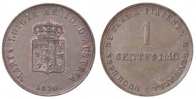 ZECCHE ITALIANE - PARMA - Maria Luigia (1815-1847) - Centesimo 1830 Pag. 16; Mont. 126 CU Riflessi rossi

Riflessi rossi

qFDC