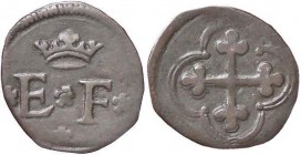 SAVOIA - Emanuele Filiberto (1553-1580) - Quarto di soldo MIR 547 NC (MI g. 0,75)I tipo

I tipo - 

qBB