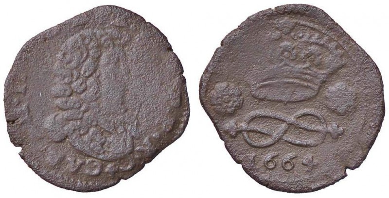 SAVOIA - Carlo Emanuele II, secondo periodo (1648-1675) - 2 Denari 1664 MIR 829a...