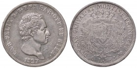 SAVOIA - Carlo Felice (1821-1831) - 5 Lire 1827 G Pag. 72; Mont. 64 AG

BB+