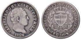 SAVOIA - Carlo Felice (1821-1831) - 50 Centesimi 1826 T Pag. 113; Mont. 111 AG

MB
