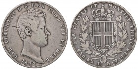 SAVOIA - Carlo Alberto (1831-1849) - 5 Lire 1849 G Pag. 265; Mont. 141 AG

meglio di MB