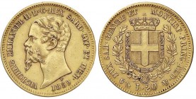 SAVOIA - Vittorio Emanuele II (1849-1861) - 20 Lire 1859 G Pag. 354; Mont. 23 (AU g. 6,43)

BB-SPL