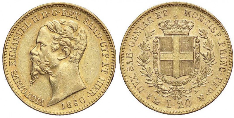 SAVOIA - Vittorio Emanuele II (1849-1861) - 20 Lire 1860 G Pag. 356; Mont. 25 AU...