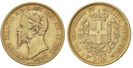 SAVOIA - Vittorio Emanuele II (1849-1861) - 10 Lire 1857 T Pag. 367; Mont. 36 R AU Segnetto sullo scudo

Segnetto sullo scudo

qBB/BB