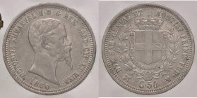 SAVOIA - Vittorio Emanuele II (1849-1861) - 50 Centesimi 1860 M Pag. 427; Mont. 102 AG Segni al R/ - Sigillata Gianfranco Erpini senza conservazione
...