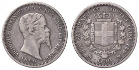 SAVOIA - Vittorio Emanuele II (1849-1861) - 50 Centesimi 1860 M Pag. 427; Mont. 102 AG

qBB