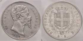 SAVOIA - Vittorio Emanuele II Re eletto (1859-1861) - Lira 1859 B Pag. 438; Mont. 110 R AG Sigillata Gianfranco Erpini senza conservazione

Sigillat...