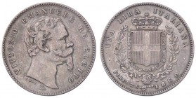 SAVOIA - Vittorio Emanuele II Re eletto (1859-1861) - Lira 1860 F Pag. 441a; Mont. 117 AG Mano con scettro e titolatura oltre la barba

Mano con sce...