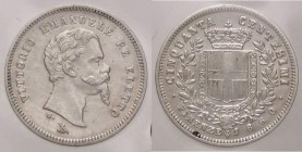 SAVOIA - Vittorio Emanuele II Re eletto (1859-1861) - 50 Centesimi 1860 F Pag. 443a; Mont. 121 RR AG Baffo a punta e capelli più mossi Sigillata Gianf...