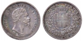 SAVOIA - Vittorio Emanuele II Re eletto (1859-1861) - 50 Centesimi 1860 F Pag. 443a; Mont. 121 RR AG Baffo a punta e capelli più mossi

Baffo a punt...
