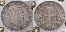 SAVOIA - Vittorio Emanuele II Re d'Italia (1861-1878) - 5 Lire 1869 M Pag. 489; Mont. 171 AG Sigillata Gianfranco Erpini

Sigillata Gianfranco Erpin...