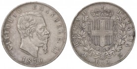 SAVOIA - Vittorio Emanuele II Re d'Italia (1861-1878) - 5 Lire 1870 M Pag. 490; Mont. 172 AG

BB-SPL