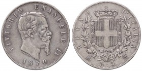SAVOIA - Vittorio Emanuele II Re d'Italia (1861-1878) - 5 Lire 1870 M Pag. 490; Mont. 172 AG

BB