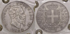 SAVOIA - Vittorio Emanuele II Re d'Italia (1861-1878) - 5 Lire 1872 M Pag. 494; Mont. 177 AG Sigillata Gianfranco Erpini senza conservazione

Sigill...
