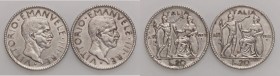 SAVOIA - Vittorio Emanuele III (1900-1943) - 20 Lire 1927 e 1928 A VI Littore Pag. 672 e 673; Mont. 65 e 67 R AG

BB÷qSPL