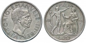 SAVOIA - Vittorio Emanuele III (1900-1943) - 20 Lire 1928 A VI Littore Pag. 673; Mont. 67 R (AG g. 14) Falso d'epoca

Falso d'epoca

BB+