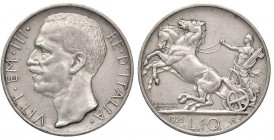SAVOIA - Vittorio Emanuele III (1900-1943) - 10 Lire 1926 Biga Pag. 691; Mont. 87 R AG Bordo stretto

Bordo stretto - 

BB+