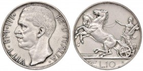 SAVOIA - Vittorio Emanuele III (1900-1943) - 10 Lire 1927 * Biga Pag. 692; Mont. 89 AG

BB+