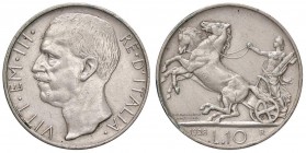 SAVOIA - Vittorio Emanuele III (1900-1943) - 10 Lire 1928 ** Biga Pag. 693a; Mont. 92 RRR AG Colpetto

Colpetto

bel BB