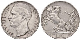 SAVOIA - Vittorio Emanuele III (1900-1943) - 10 Lire 1930 Biga Pag. 695; Mont. 95 R AG

BB+
