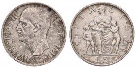 SAVOIA - Vittorio Emanuele III (1900-1943) - 5 Lire 1936 XIV Fecondità Pag. 719; Mont. 133 AG

SPL/SPL+