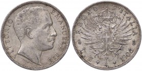 SAVOIA - Vittorio Emanuele III (1900-1943) - 2 Lire 1905 Aquila Pag. 729; Mont. 144 AG

BB+/qSPL