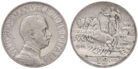 SAVOIA - Vittorio Emanuele III (1900-1943) - 2 Lire 1911 Quadriga lenta Pag. 734; Mont. 149 RR AG

qBB/BB